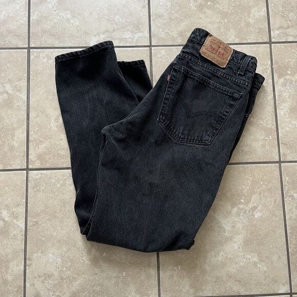 VTG Levi’s 550 Black Jeans Men’s 38x32 Relaxed Fit Tapered Leg Made in USA 90s - Picture 1 of 9